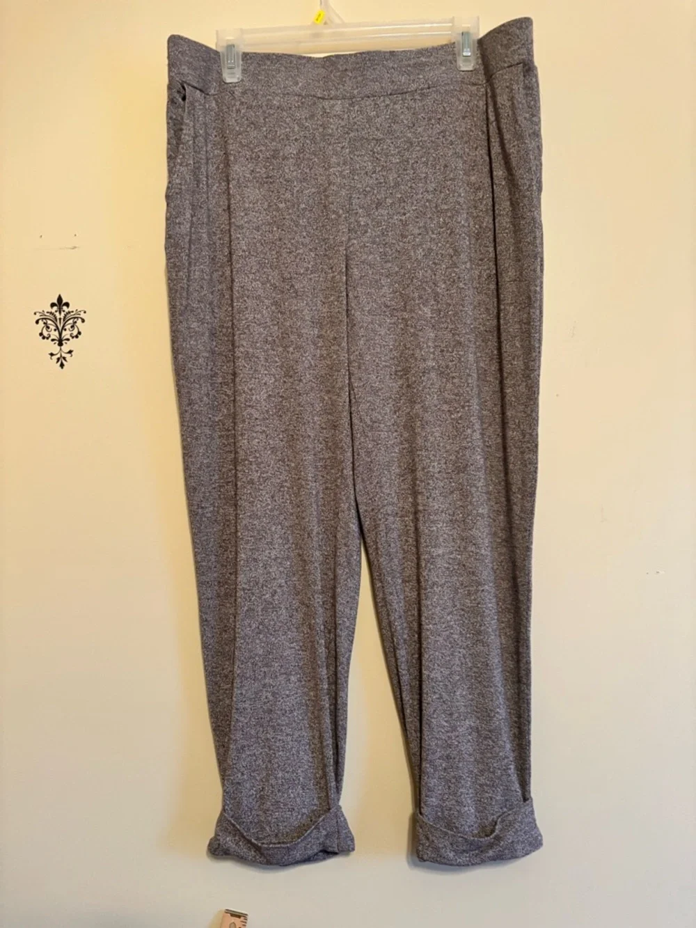 J Jill Wearever pants size large petite brown and cream heathered